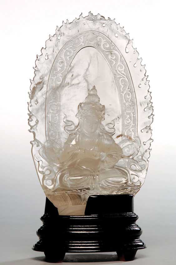 Appraisal: ROCK CRYSTAL BODHISATTVA Well carved Chinese water clear and satin