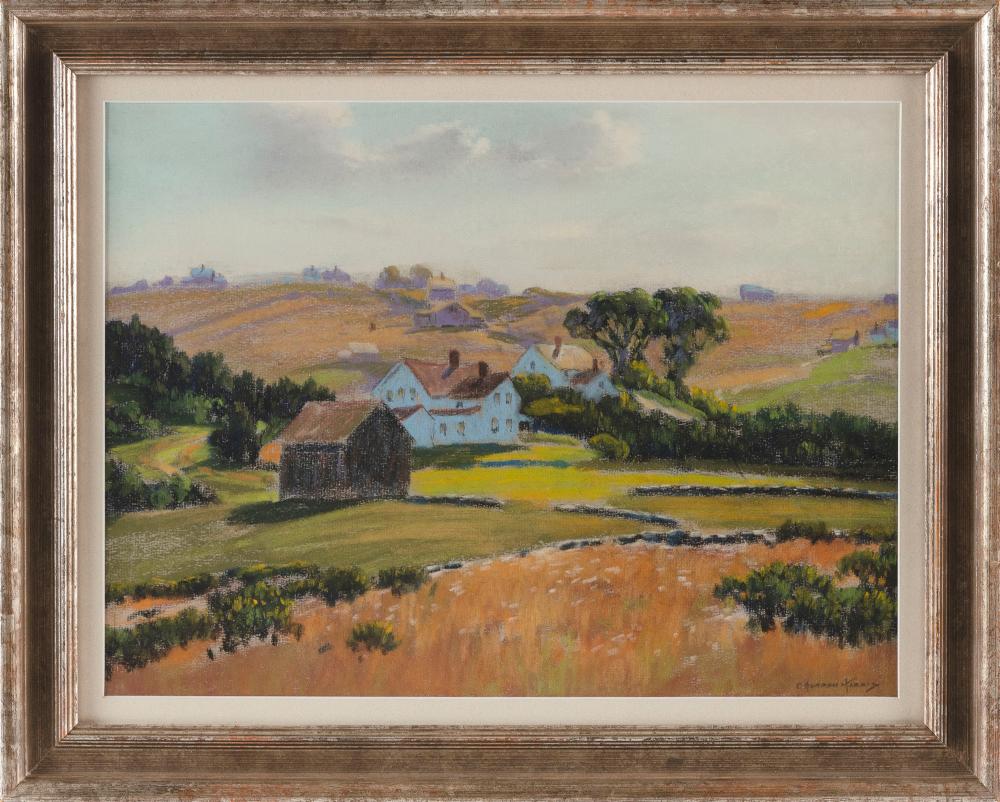 Appraisal: CHARLES GORDON HARRIS RHODE ISLAND - RURAL VILLAGE PASTEL ON