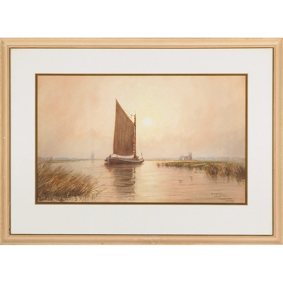 Appraisal: Charles E Hannaford - British A NORFOLK WHERRY ST BENETS