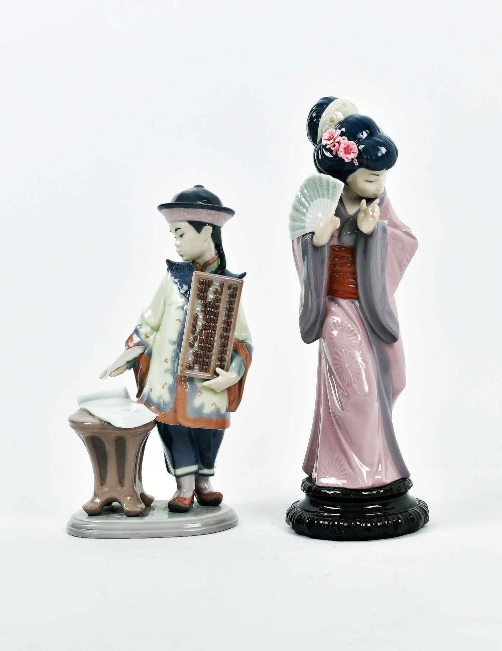 Appraisal: LLADRO ASIAN SCHOLAR AND A JAPANESE MAIDENBoth marked on the