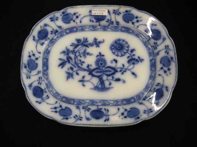 Appraisal: Allerton's Flow Blue Ironstone Platter '' x '' circa