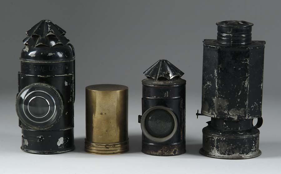 Appraisal: LOT OF FOUR LAMPS A - boat signal lamp with