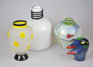 Appraisal: Three Kosta Boda studio glass vases and a Kosta Boda