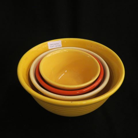 Appraisal: Nest of Bauer Pottery Mixing Bowls to