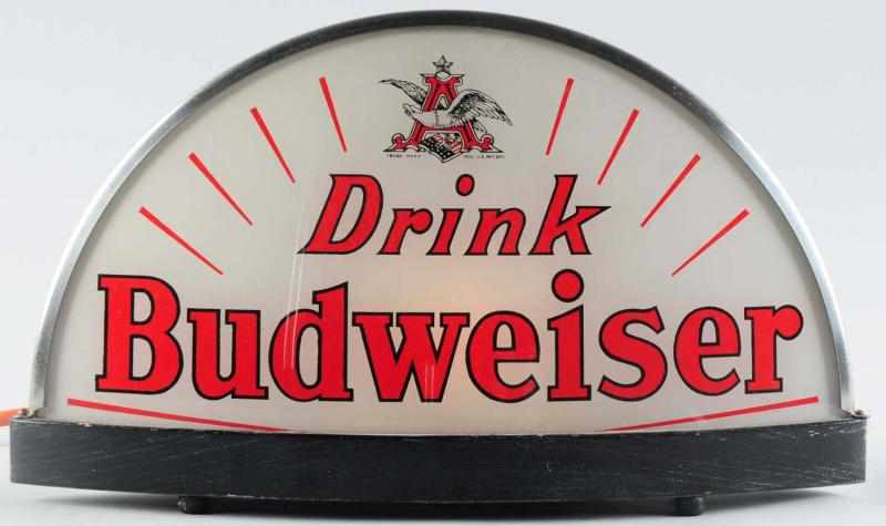 Appraisal: Budweiser Beer Reverse Glass Light-Up Cab Sign Nice clean example