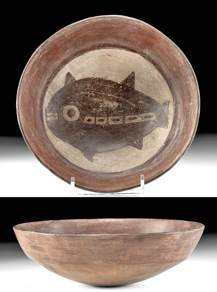 Appraisal: Nazca Polychrome Bowl w Fish Pre-Columbian South Coast Peru Nazca