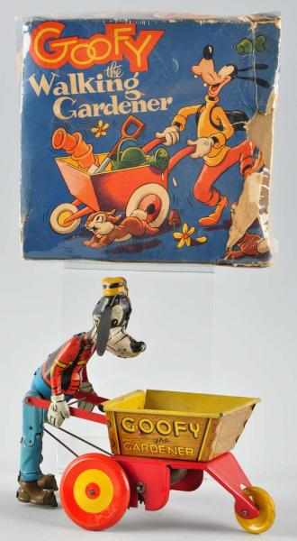 Appraisal: Tin Litho Marx Goofy the Gardener Wind-Up Toy Description American