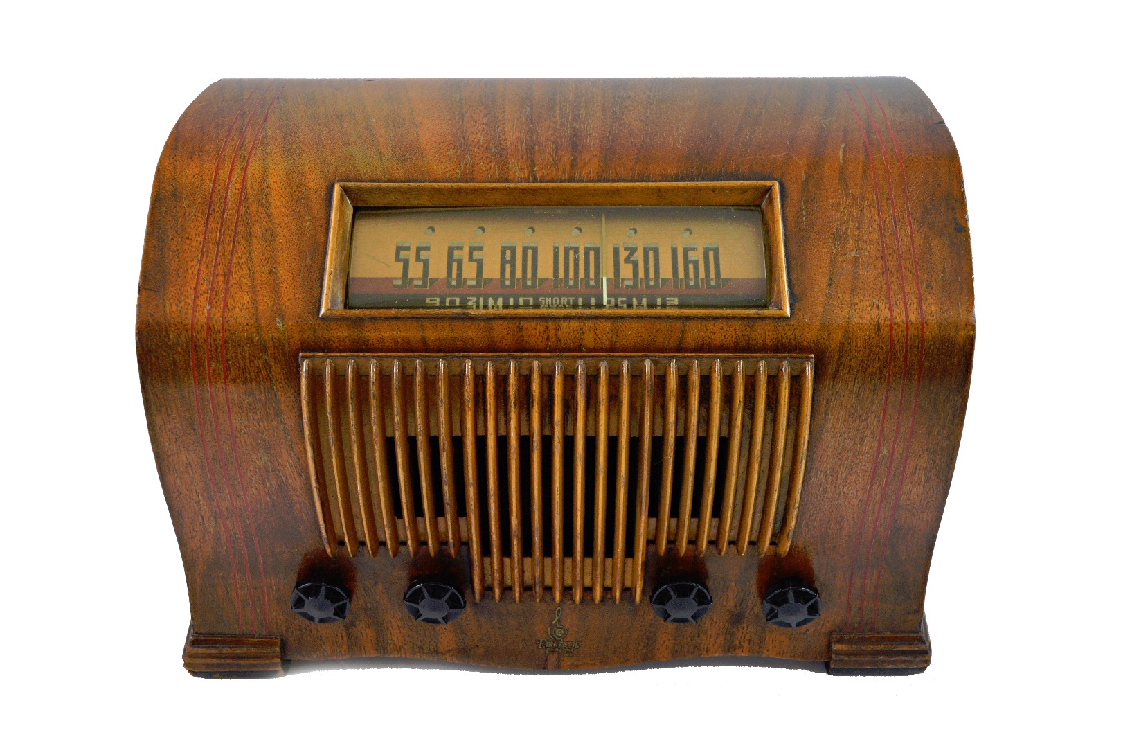 Appraisal: Emerson model valve radio in shaped walnut case with black