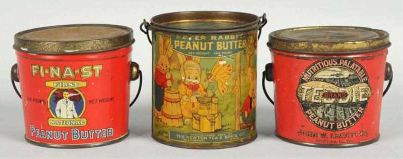 Appraisal: Lot of Peanut Butter Pails with Handles Moderate to normal