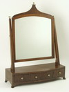 Appraisal: SHAVING MIRROR - Mahogany Hepplewhite bow front three drawer shaving