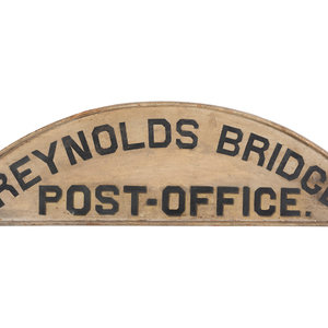 Appraisal: A Painted Reynolds Bridge Post Office Sign Early th Century