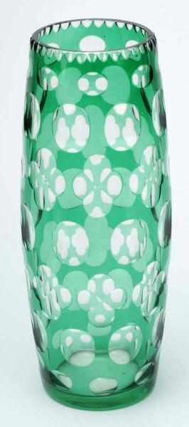 Appraisal: Large Bohemian Vase in Emerald Condition Mint Size - T