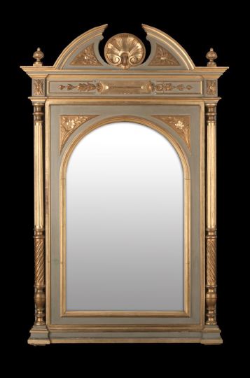 Appraisal: Northern European Neoclassical Polychromed and Parcel-Gilt Looking Glass second quarter