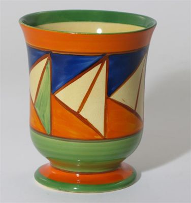 Appraisal: Original Bizarre' a Clarice Cliff footed vase painted with a