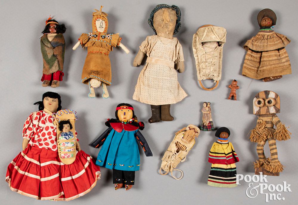 Appraisal: Group of Native American Indian dolls Group of Native American