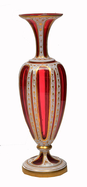 Appraisal: A LATE TH CENTURY BOHEMIAN RUBY AND WHITE OVERLAID GLASS