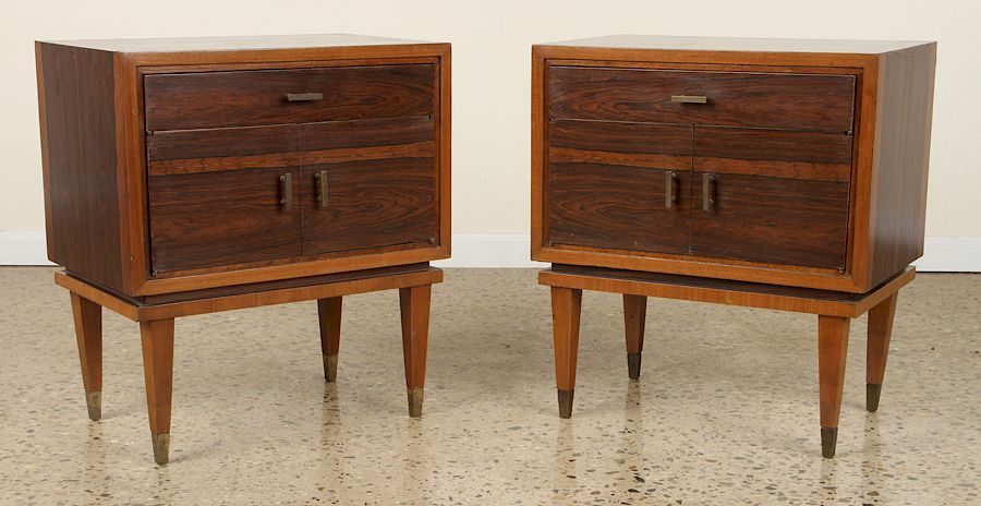 Appraisal: PAIR MID CENTURY MODERN ROSEWOOD TABLES A pair of mid