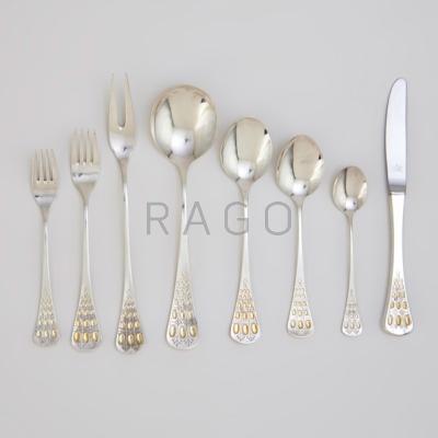 Appraisal: ROSENTHAL ROMANCE STERLING FLATWARE SERVICE Parcel-gilt piece service for eight