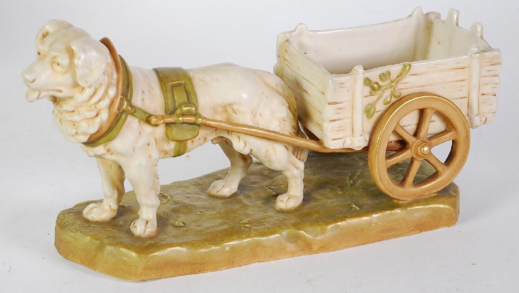 Appraisal: EARLY th CENTURY ROYAL DUX MODEL OF A DOG pulling