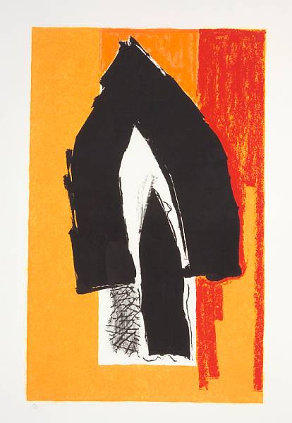 Appraisal: Robert Motherwell American - Black Cathedral E amp B Lithograph