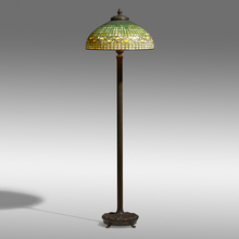 Appraisal: Tiffany Studios VINE BORDER FLOOR LAMP USA c leaded glass