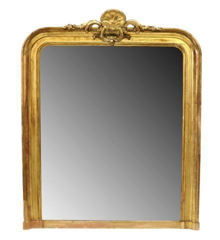 Appraisal: Large French Charles X giltwood mirror th c molded frame