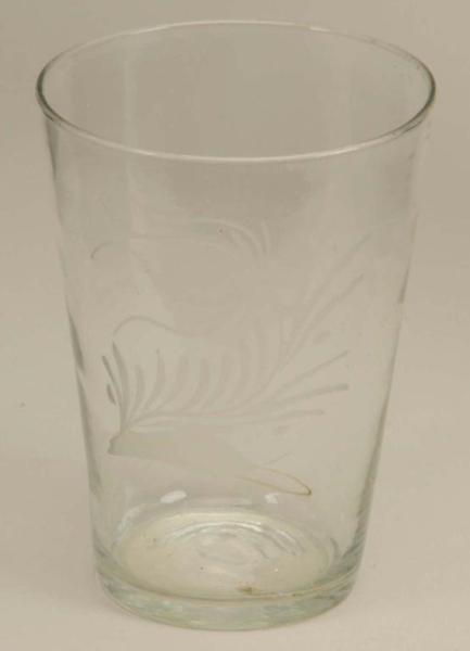 Appraisal: Stiegel-Type Hand-Blown Colorless Flip Glass Description th th Century Engraved