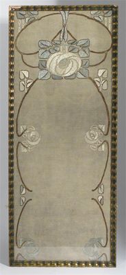 Appraisal: A Glasgow School silk embroidered panel depicting roses framed x