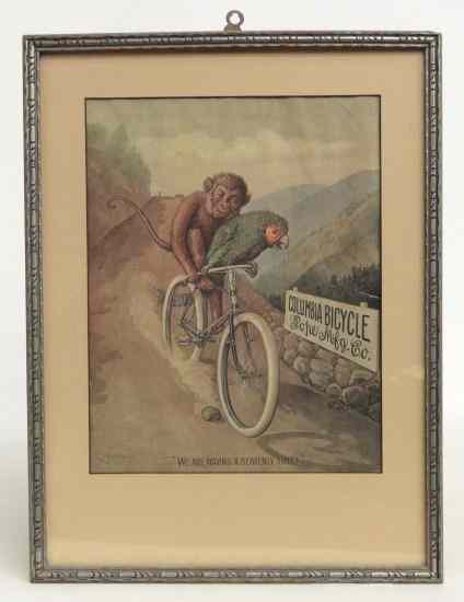 Appraisal: Columbia bicycle Advertising disbound print Site '' x ''