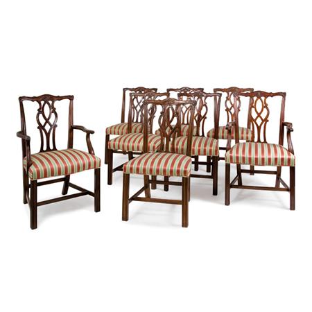 Appraisal: Set of Eight George III Style Mahogany Dining Chairs Estimate