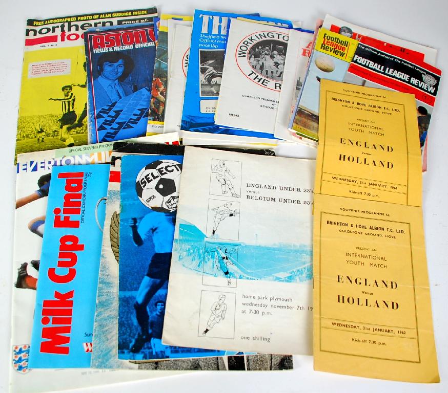 Appraisal: APPROX FOOTBALL PROGRAMMES VARIOUS CIRCA 's- 's includes England Under