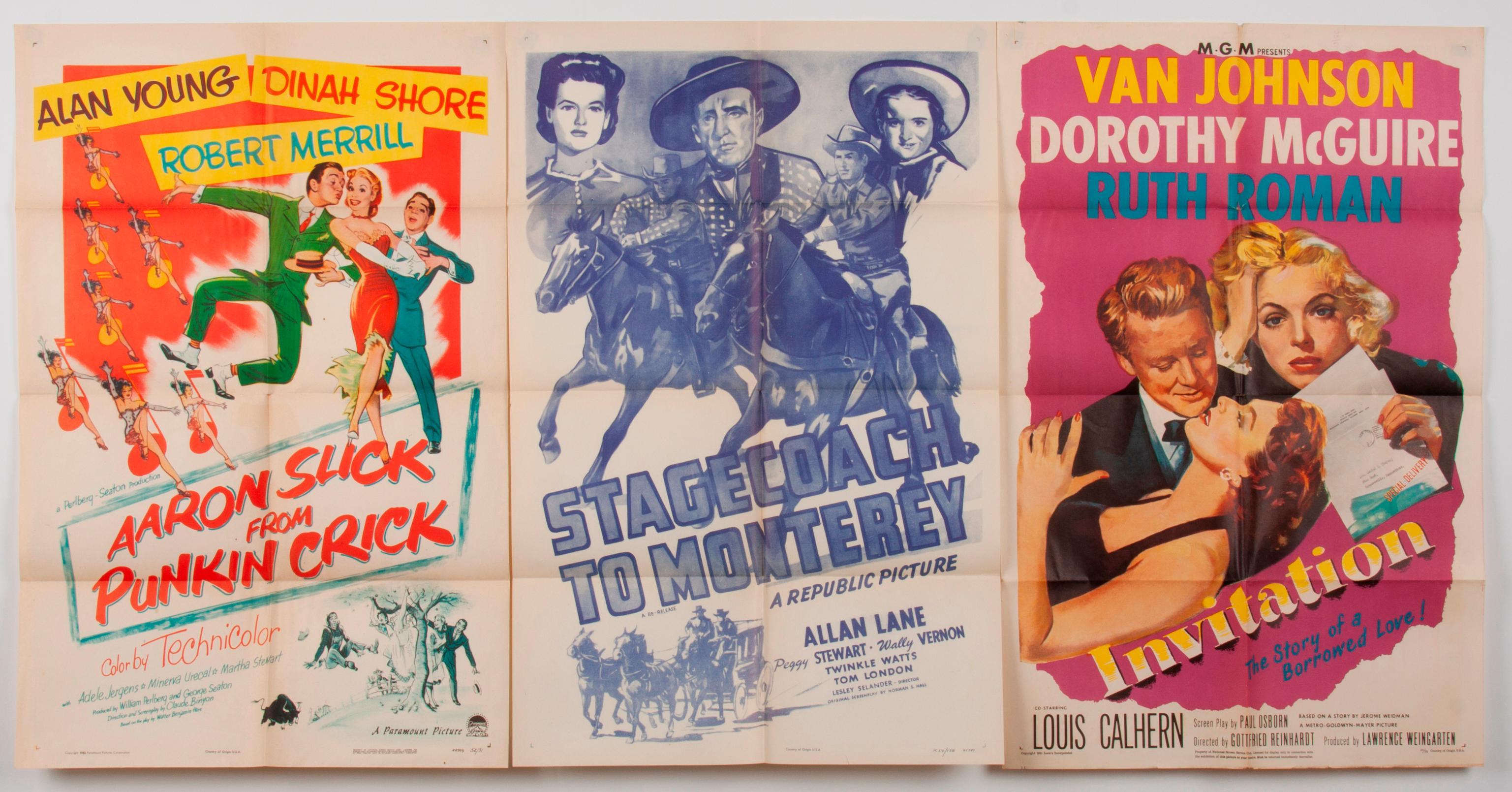 Appraisal: COLLECTION OF ONE-SHEET MOVIE POSTERS - A collection of theatrical