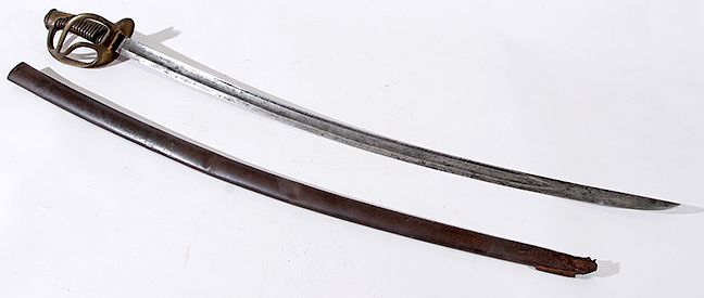 Appraisal: US Cavalry Sword Exclusive on Bidsquare An unmarked sword with