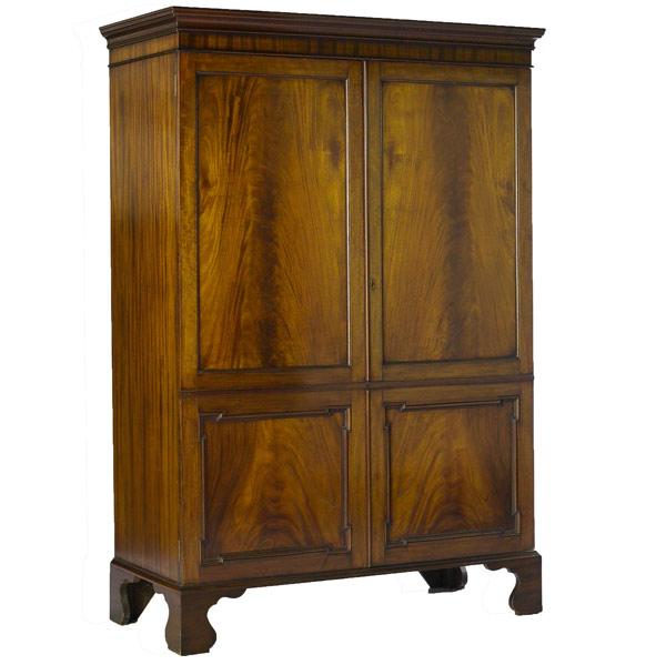 Appraisal: Mahogany armoire late th early th C On tall bracket