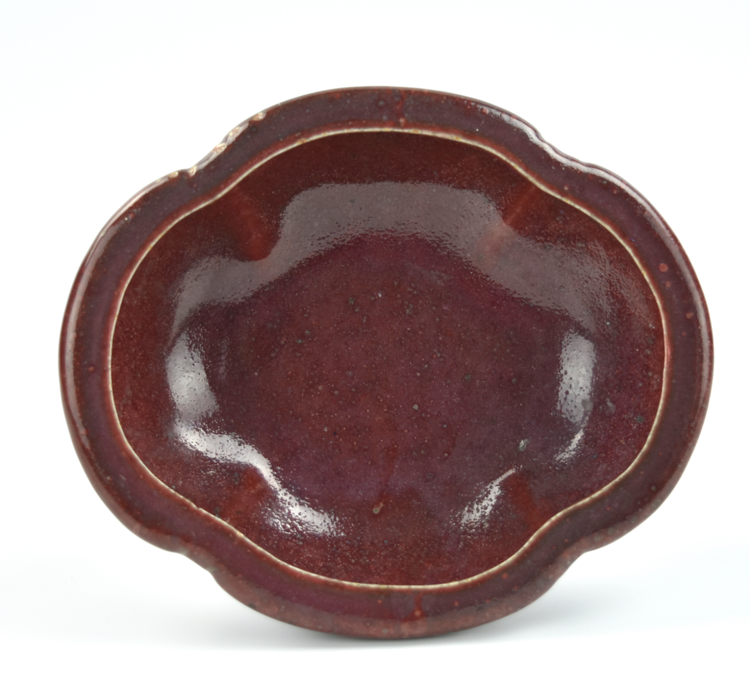 Appraisal: Chinese th C four round sided flambe glazed washer foot