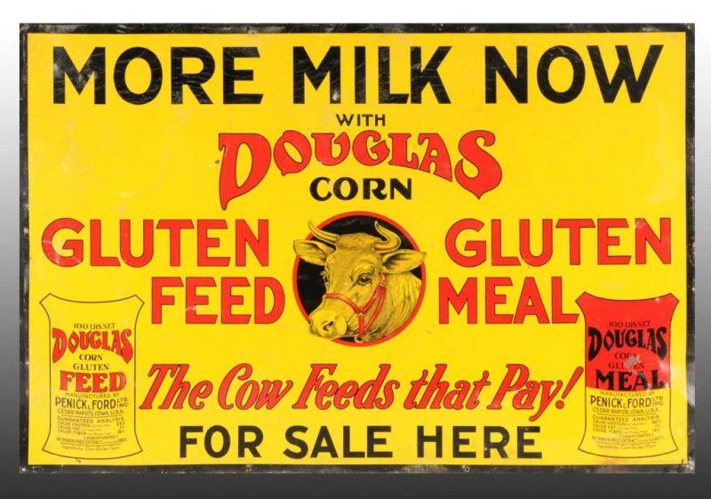 Appraisal: Douglas Corn Tin Sign Description Circa s to s Nice