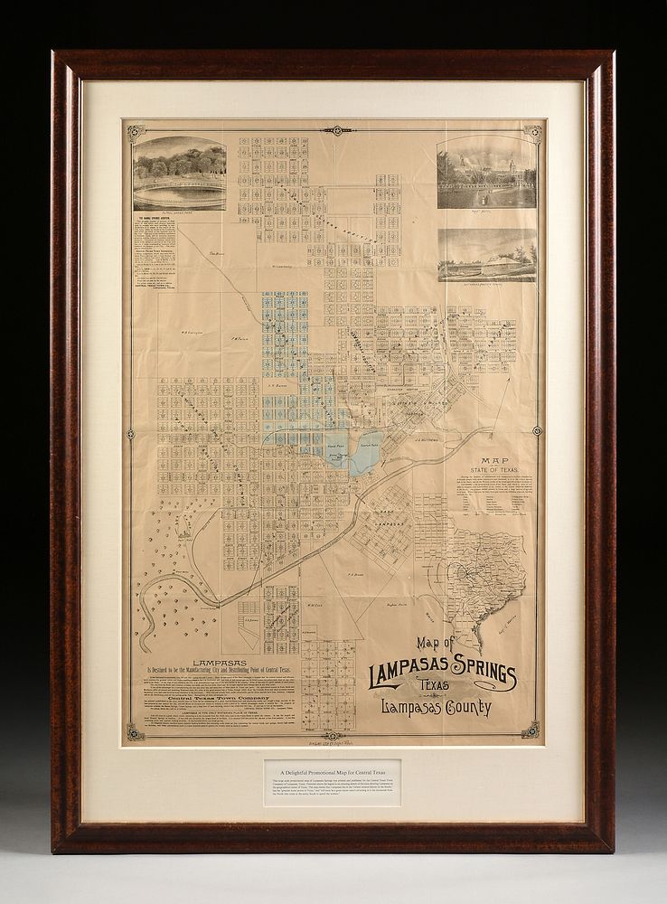 Appraisal: AN ANTIQUE MAP Map of Lampasas Springs Texas Lampasas County