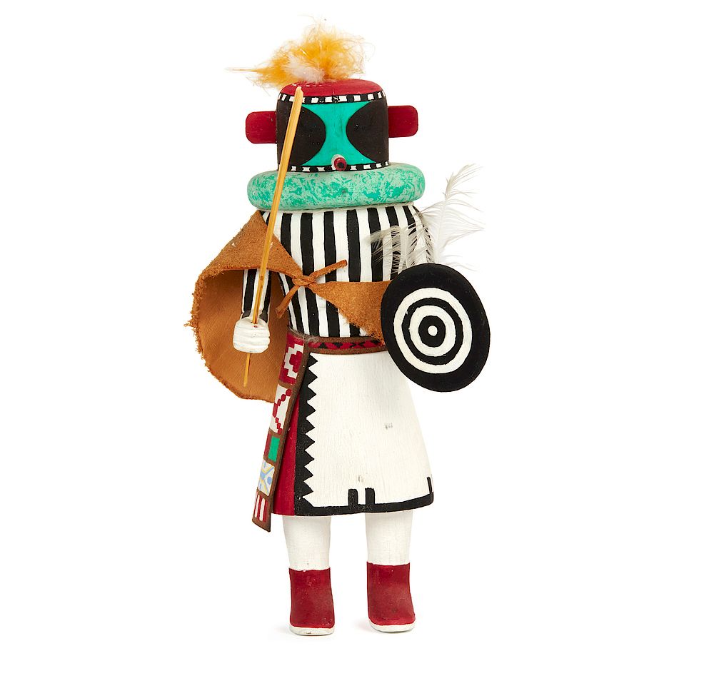 Appraisal: War Leader Turquoise Nose Plug Kachina Kipak Chospos-yaka-hentaka War Leader