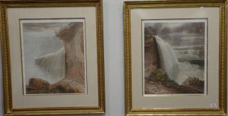 Appraisal: Pair of colored lithographs after William James Bennett including Niagara