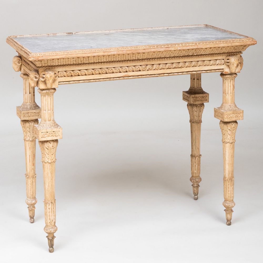 Appraisal: North Italian Neoclassical Gray Painted Console Table Probably Turin With