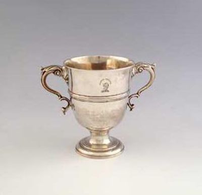 Appraisal: A George III Irish two handled cup with a reeded