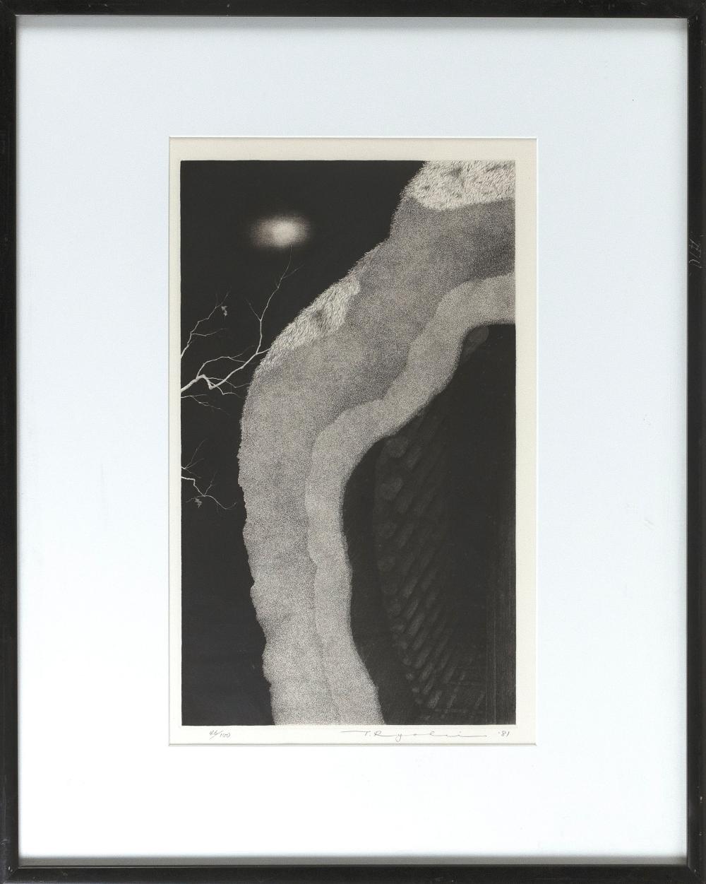 Appraisal: TANAKA RYOHEI JAPAN B TRANQUIL NIGHT ETCHING ON PAPER X