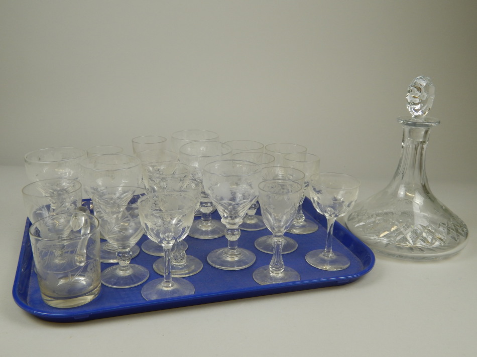 Appraisal: Various items of cut glass each piece decorated with grapes