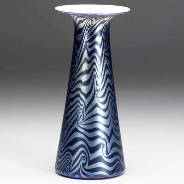 Appraisal: DURAND King Tutt tapering vase in lustered blue and cobalt