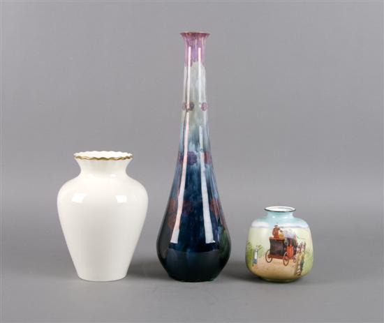 Appraisal: A Group of Three Royal Doulton Pottery Vases Height of