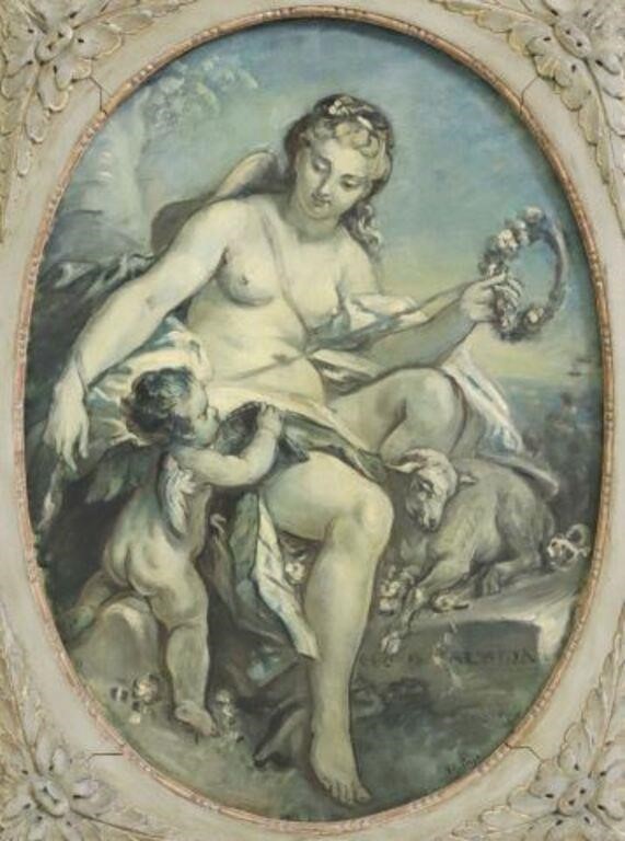 Appraisal: THEOPHILE FRAGONARD D VENUS ET AMOUR O CFramed oil on