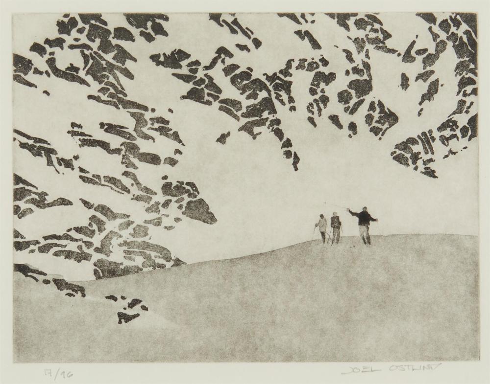 Appraisal: Joel Ostlind b The Wall Etching and aquatint on paper