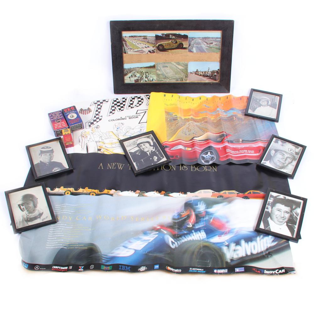 Appraisal: LOT OF RACING PHOTOS MEMORABILIA H X W LARGEST Lot