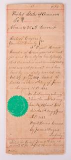 Appraisal: Andrew Johnson Signed Land Grant Andrew Johnson signed land grant