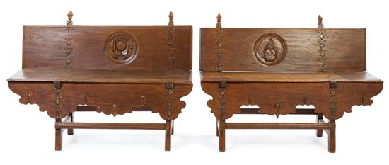 Appraisal: Sale Lot A Pair of Oak Pews early th century